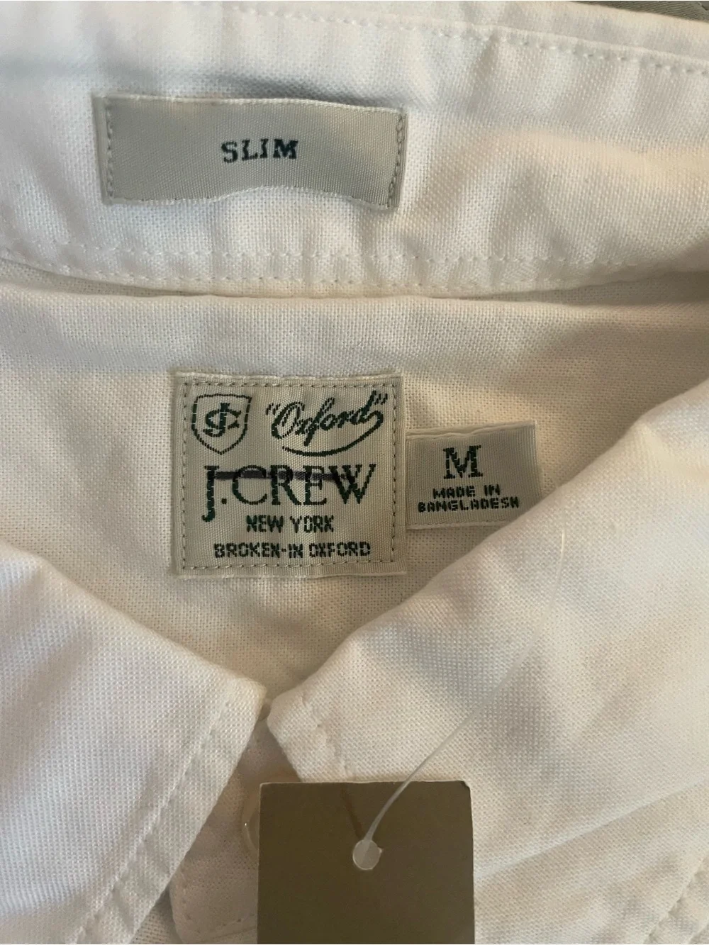 J. Crew Slim Broken-in organic cotton oxford shirt in White Size M $98 BG421